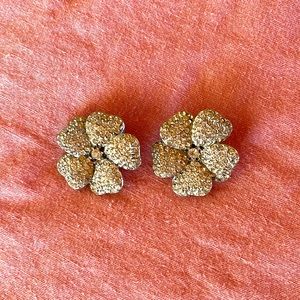 Vintage rhinestone floral earrings